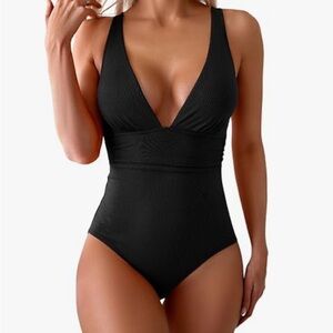 Elegant Black One-Piece Swimsuit